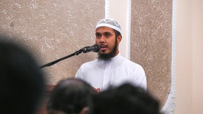 Mawulavi Mohammed Safras Mahrufdeen speaks on behalf of the Islamic community at the remembrance ceremony.