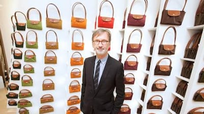 Jean Cassegrain, the chief executive of Longchamp, at the Mall of the Emirates store. Jaime Puebla / The National