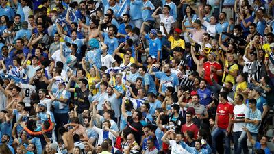 Uruguayan fans celebrate after the Copa America 2019 Group C soccer match between Uruguay and Ecuador, at the Mineirao Stadium in Bello Horizonte, Brazil. EPA