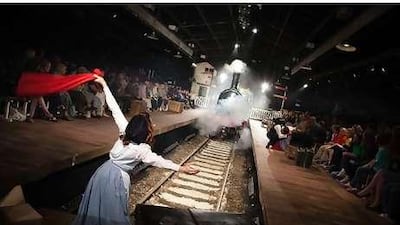 A scene from The Railway Children, performed at London's Waterloo Station.