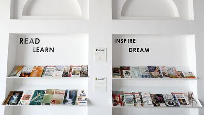 A selection of relevant reading materials invites visitors to learn more about the artistic community. Chris Whiteoak / The National