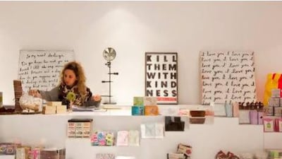 From cushions, cards and wall art to candles, party favours and bracelets, S*uce Gifts is brimming with items that will appeal to "anyone and everyone". Antonie Robertson / The National