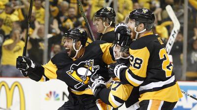 Pittsburgh Penguins, a reliable play-off disappointment, enter Saturday night’s action with a shot at eliminating Washington from the second round. Justin K Aller / Getty Images