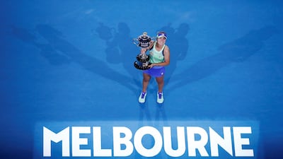 Sofia Kenin celebrates her first grand Slam victory. Getty