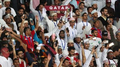 Qatar fans celebrate their third goal during the final against Japan. Suhaib Salem / Reuters