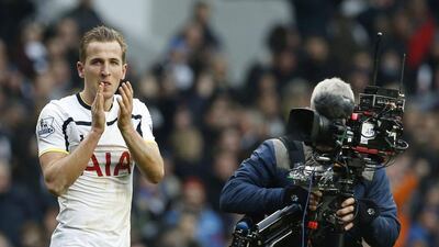 Tottenham’s Harry Kane reacts after his side's Premier League win over Arsenal on Saturday at White Hart Lane. Alastair Grant / AP / February 7, 2015
