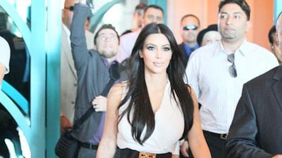 Kim Kardashian arriving at Atlantis The Palm in Dubai.