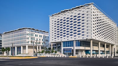 The Link at Masdar City spans about 32,000 square metres of net leasable area across five buildings. Photo: Aldar