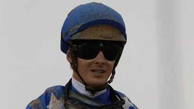 Harry Bentley rides Reda and celebrates winning of the second race. Reuters stringer