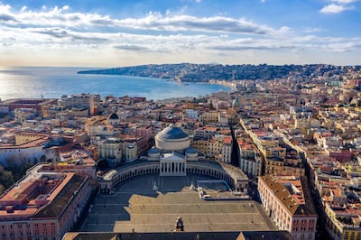 Aerial vIew of Naples from Piazza del Plebiscito. Getty Images