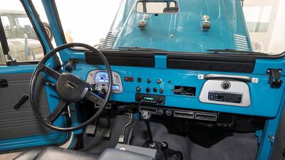 The company also specialises in 'resto-mods', where a car, such as this Land Cruiser FJ43, is fitted with modern components. Antonie Robertson / The National