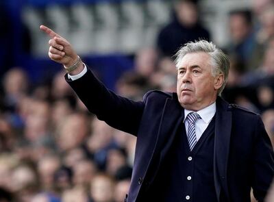 Everton manager Carlo Ancelotti. Reuters