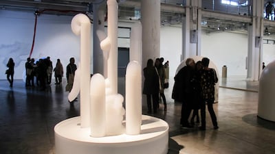 'Cloud Canyons' on show as part of the Lyon Biennale at La Sucriere in Lyon, France, September 2017. AP