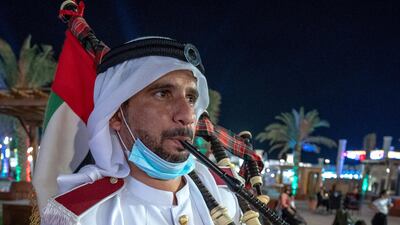 The Abu Dhabi Police music band played local tunes for visitors.