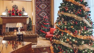 Each of the five signature suites at the Hotel Colorado features a decorated tree and holiday lighting.
