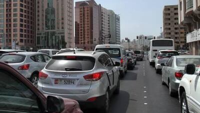 :Ramadan traffic along Muroor Road in Abu Dhabi yesterday. Officials say the worst congestion is at night during isha prayers.