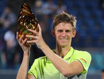 Kevin Anderson became the fourth winner of the Mubadala World Tennis Championship in 2017. AP Photo