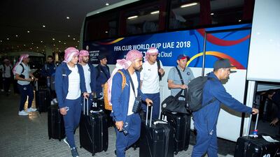 Guadalajara players arrive in Abu Dhabi for the Fifa Club World Cup. Courtesy Fifa Club World Cup UAE 2018