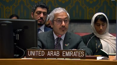 Mohamed Abushahab, the UAE's ambassador to the UN, at a Security Council briefing