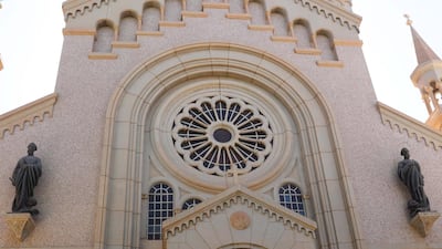 An exterior view of St. Matthew's Cathedral Church during Christmas Mass.