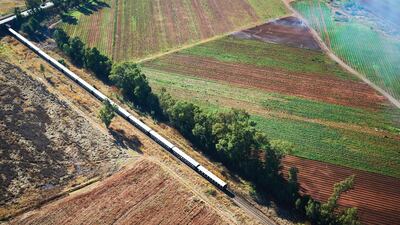 Aerial view of Rovos train in Magaliesberg. Courtesy Rovos Rail Tours