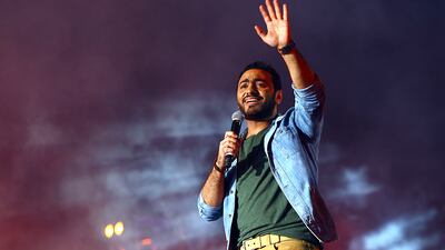 Egyptian singer Tamer Hosny says a positive mindset is key to success. Satish Kumar / The National
