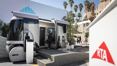 The Glydway electric vehicle is displayed at the World Governments Summit in Dubai. Antonie Robertson / The National