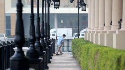 Dubai, United Arab Emirates - January 01, 2011: The clean up operations after the celebrations the night for New Years Eve 2019. Tuesday, December 1st, 2019 in Downtown, Dubai. Chris Whiteoak/The National