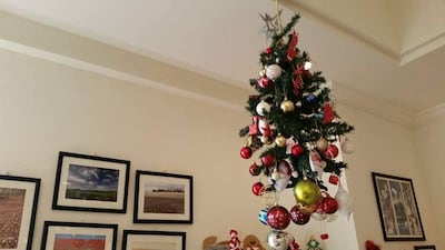 A hanging Christmas tree, which the Ray family used in the past. Photo: Emily Ray