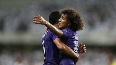 Omar Abdulrahman, right, scored Al Ain's second goal against El Jaish. Anas Kanni / Aletihad