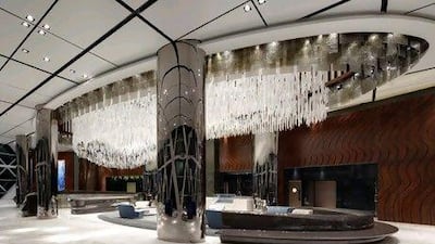 Lasvit is behind the spectacular chandelier on the ground floor of Hyatt Capital Gate in Abu Dhabi National Exhibition Centre. Courtesy of Lasvit