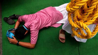 A devotee prays during Rath Yatra or the Chariot Journey Festival, in Kolkata, India. EPA