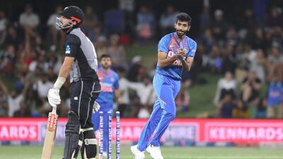 India’s Jasprit Bumrah picked up 3-12 at the Bay Oval in Mount Maunganui. AFP