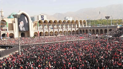 Mourners gather in the Iranian capital to pay their respects. AFP