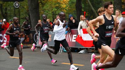 Kenya's Eliud Kipchoge, the marathon world record holder, runs during his attempt to run a marathon in under two hours in Vienna, Austria. REUTERS