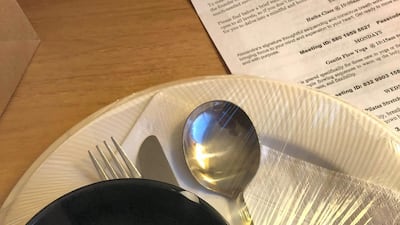 Cutlery and a res-usable dinner plate. Courtesy Kathryn Wainwright