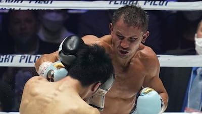 Former world middleweight champion Gennady Golovkin, right, says he is open to a return to boxing if the right offer comes along. Getty