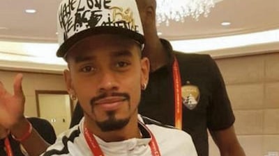 Caio Lucas, a Brazilian midfielder for Al Ain FC, wears the wrist band in support of the Special Olympic World Games, ahead of the Club World Cup final against Real Madrid. Courtesy Special Olympics Abu Dhabi World Games Twitter