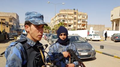 Forces loyal to Libyan strongman Khalifa Haftar patrol in the southern Libyan city of Sebha, on February 9, 2019. AFP