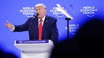 Trump Davos Gif. EPA / AFP / Reuters / Bloomberg