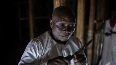 An artisan prepares his tools