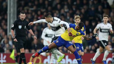 Mitrovic gets stuck in against Southampton. Getty Images
