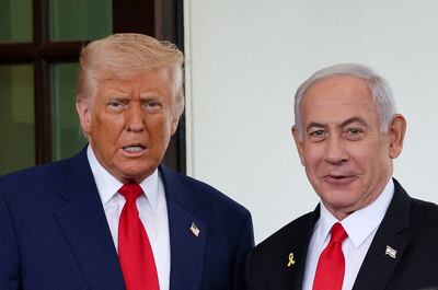 US President Donald Trump, left, and Israeli Prime Minister Benjamin Netanyahu. Reuters