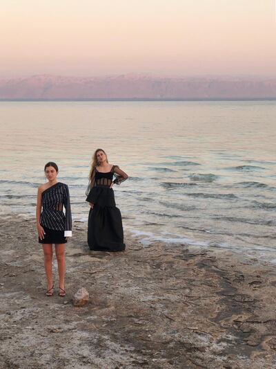 Designer Nafsika Skourti, right, and her sister Stephanie