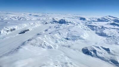 The view from Mcmurdo Station, Antarctica. Researchers at Khalifa University are studying the cause of a massive hole in the sea ice of Antarctica that developed in 2017. Getty