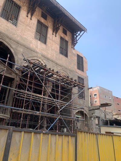 Restoration work is underway at an old mansion-like residence in Cairo's old quarter, also known as the city's Islamic or medieval part. Hamza Hendawi / The National