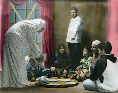 From Mohammed Al-Kouh's 'Invasion' series of hand-painted photographs