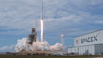 The SpaceX Falcon 9 rocket launches from pad 39A at Nasa's Kennedy Space Centre in Cape Canaveral, Florida. Reuters