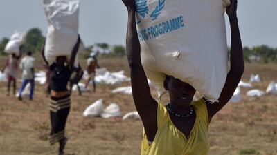 Hundreds of thousands of children in South SUdan are on the verge of starvation. Tony Karumba / AFP