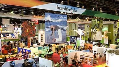 The colourful India pavilion at Dubai's Arabian Travel Market. With many companies competing for the summer market, there are plenty of good offers to choose from.